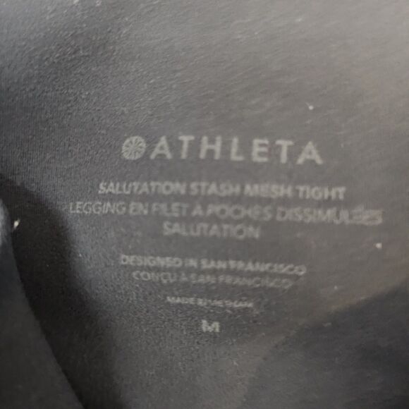 Athleta Legging Lot Med Salutation Stash II Textured Tight & Black Gym Wear S585 - Picture 8 of 13